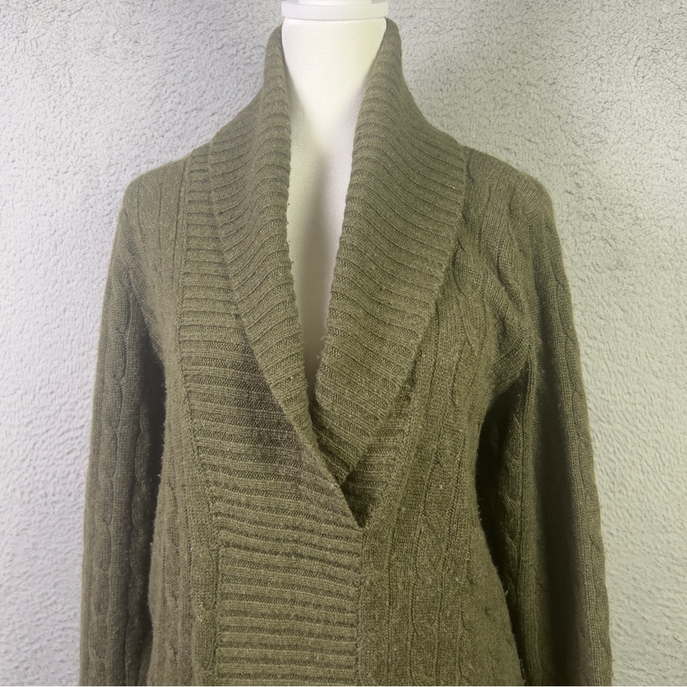 Polo Ralph Lauren Cashmere Sweater Womens Small Green Shawl Collar Pullover - Picture 2 of 8